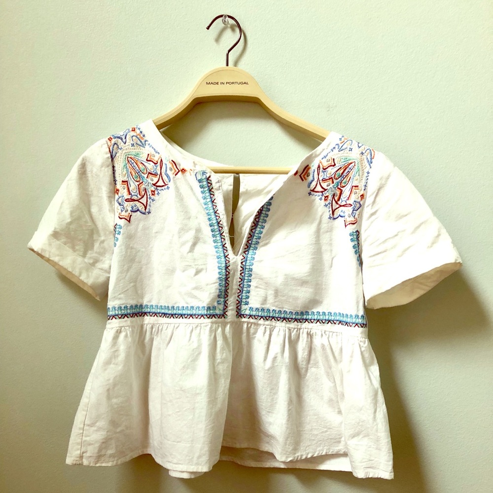 Clad and Cloth Short Sleeve Peplum Top